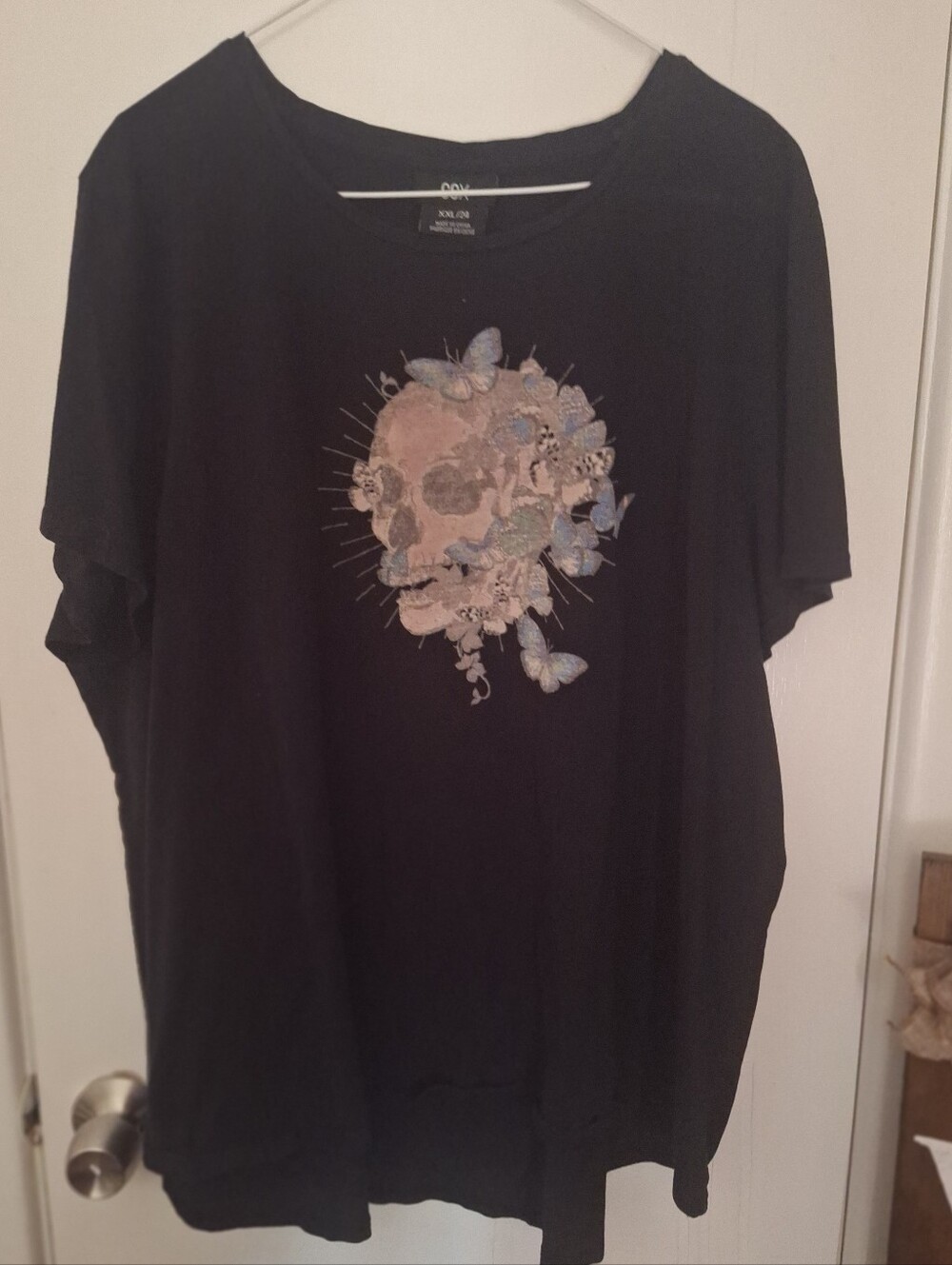 Womens Graphic Skull & Butterflies T-Shirt